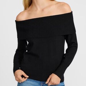Express Cloud Soft Fold Over Off The Shoulder Sweater